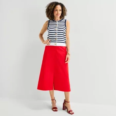 Liz Claiborne Womens Long A-line Skirt In Red