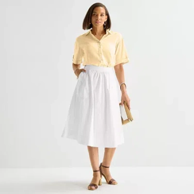 Liz Claiborne Womens Long Full Skirt In White