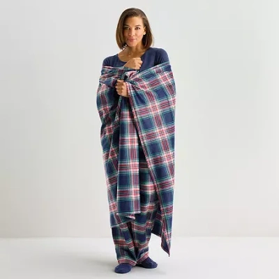 Liz Claiborne Womens Long Sleeve 4-pc. Pajama Set In Blue