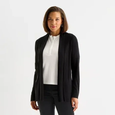 Liz Claiborne Womens Long Sleeve Layered Sweater In Black