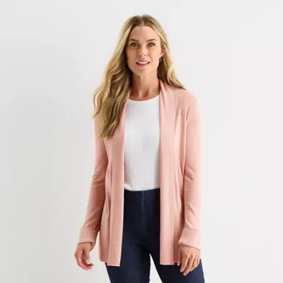 Liz Claiborne Womens Long Sleeve Layered Sweater In Pink