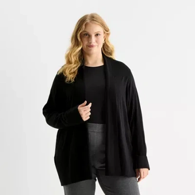 Liz Claiborne Womens Long Sleeve Layered Sweater Plus In Black