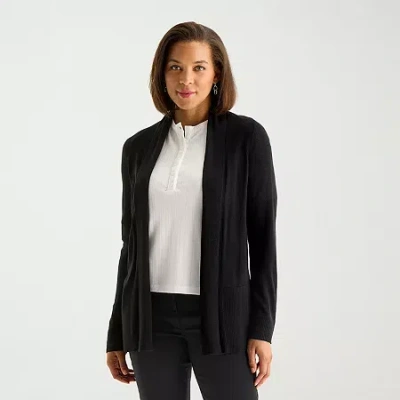 Liz Claiborne Womens Long Sleeve Layered Sweater Tall In Black