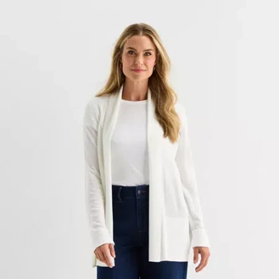Liz Claiborne Womens Long Sleeve Layered Sweater In White