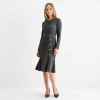 Liz Claiborne Womens Long Sleeve Midi Sweater Dress In Gray