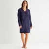 Liz Claiborne Womens Long Sleeve Nightshirt In Blue