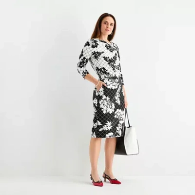 Liz Claiborne Womens Mid Rise Pencil Skirt In Black