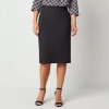 Liz Claiborne Womens Mid Rise Pencil Skirt In Gray