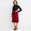 Liz Claiborne Womens Mid Rise Pencil Skirt In Red