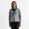 Liz Claiborne Womens Midweight Cropped Jacket In Gray
