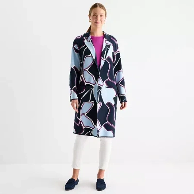 Liz Claiborne Womens Notch Neck Long Sleeve Layered Sweater Tall In Multi