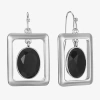 Liz Claiborne Womens Oval Rectangular Drop Earrings In Metallic