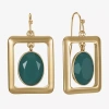 Liz Claiborne Womens Oval Rectangular Drop Earrings In Gold