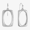 Liz Claiborne Womens Oval Rectangular Drop Earrings In Silver