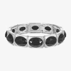Liz Claiborne Womens Oval Rectangular Stretch Bracelet In Black