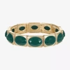 Liz Claiborne Womens Oval Rectangular Stretch Bracelet In Green