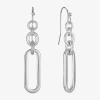 Liz Claiborne Womens Paperclip Drop Earrings In Metallic