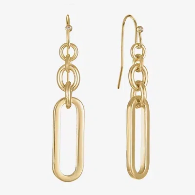 Liz Claiborne Womens Paperclip Drop Earrings In Gold