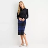 Liz Claiborne Womens Pencil Skirt In Blue