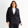 Liz Claiborne Womens Plus Classic Fit Blazer In Black