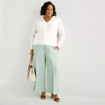 Liz Claiborne Womens Plus Cropped Pant In Neutral