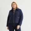 Liz Claiborne Womens Plus Lightweight Work Jacket In Blue
