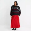 Liz Claiborne Womens Plus Mid Rise Maxi Skirt In Red