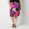 Liz Claiborne Womens Plus Mid Rise Pencil Skirt In Black