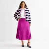 Liz Claiborne Womens Plus Midi Pleated Skirt In Multi