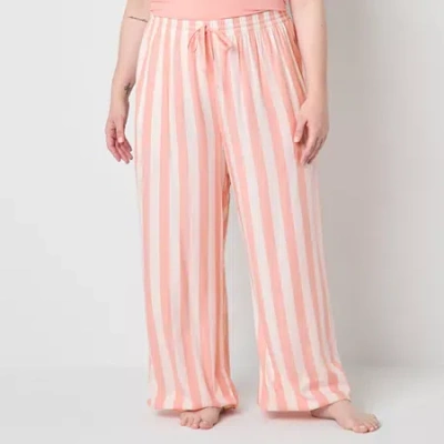 Liz Claiborne Womens Plus Pajama Pants In Orange