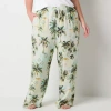Liz Claiborne Womens Plus Pajama Pants In White