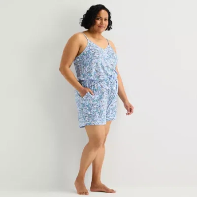 Liz Claiborne Womens Plus Pajama Shorts In Blue