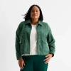 Liz Claiborne Womens Plus Regular Fit Blazer In Green