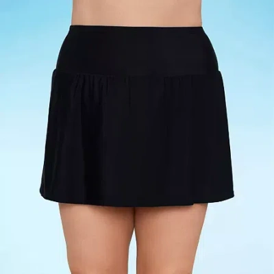 Liz Claiborne Womens Plus Swim Skirt In Black