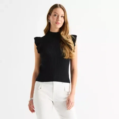 Liz Claiborne Womens Pullover Sweater In Black