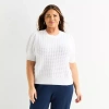 Liz Claiborne Womens Pullover Sweater In White