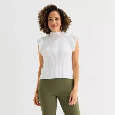 Liz Claiborne Womens Pullover Sweater In White