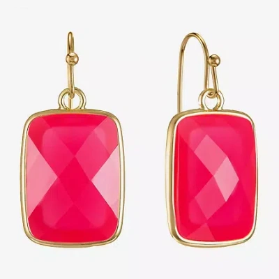 Liz Claiborne Womens Rectangular Drop Earrings In Pink