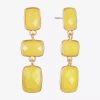 Liz Claiborne Womens Rectangular Hypoallergenic Linear Drop Earrings In Yellow