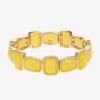 Liz Claiborne Womens Rectangular Stretch Bracelet In Yellow