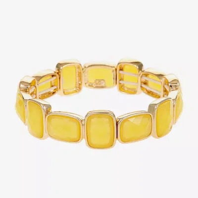 Liz Claiborne Womens Rectangular Stretch Bracelet In Yellow