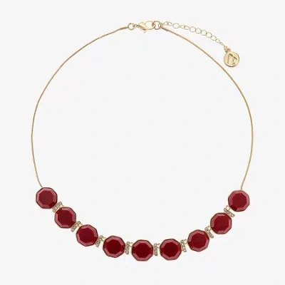 Liz Claiborne Womens Red 17 Inch Collar Necklace In Burgundy