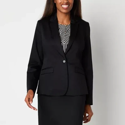 Liz Claiborne Womens Regular Fit Blazer In Black