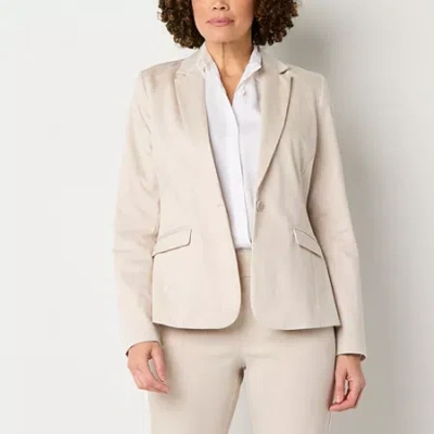 Liz Claiborne Womens Regular Fit Blazer In Sand