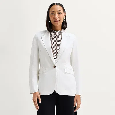 Liz Claiborne Womens Regular Fit Blazer In White
