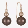 Liz Claiborne Womens Round Drop Earrings In Brown