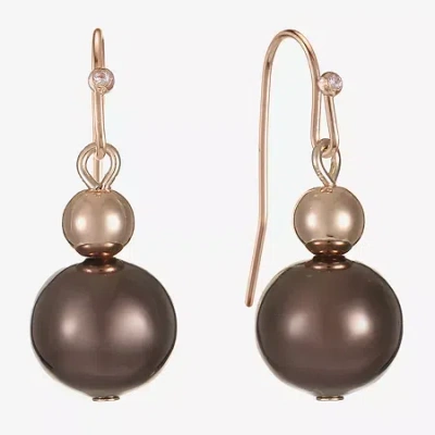 Liz Claiborne Womens Round Drop Earrings In Brown