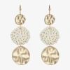 Liz Claiborne Womens Round Drop Earrings In Gold