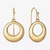 Liz Claiborne Womens Round Drop Earrings In Gold