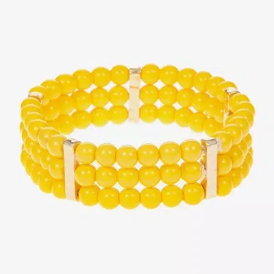 Liz Claiborne Womens Round Stretch Bracelet In Yellow